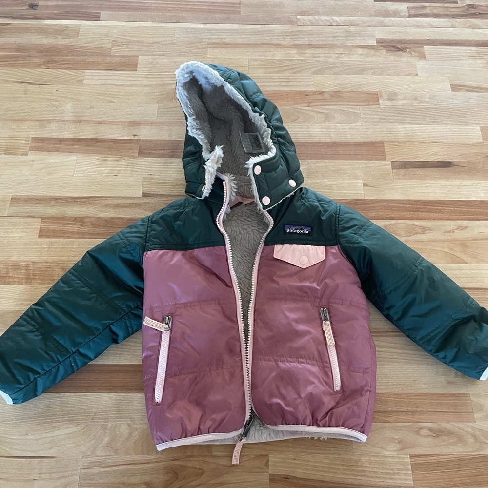 Patagonia girls reversible tribbles hoodie